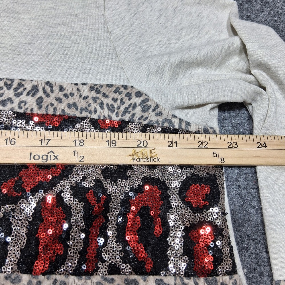 Lilypad Long Sleeve Top 1XL‎ Red Sequined Leopard Print - Picture 6 of 8